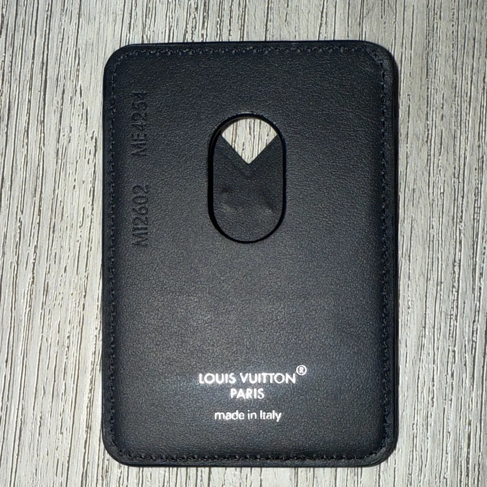 Authentic Louis Vuitton Black Leather Card Holder